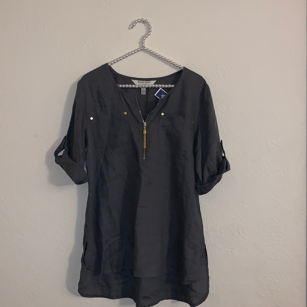 Ellen Tracy M linen top nwt